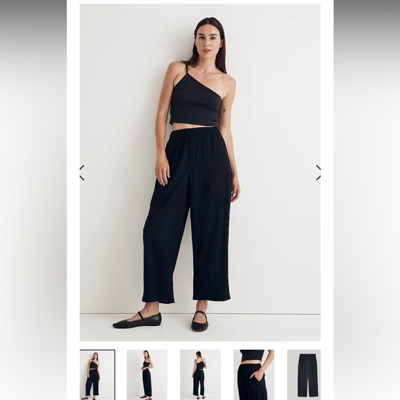 Pants - Madewell straight leg crop pants in crinkle crepe